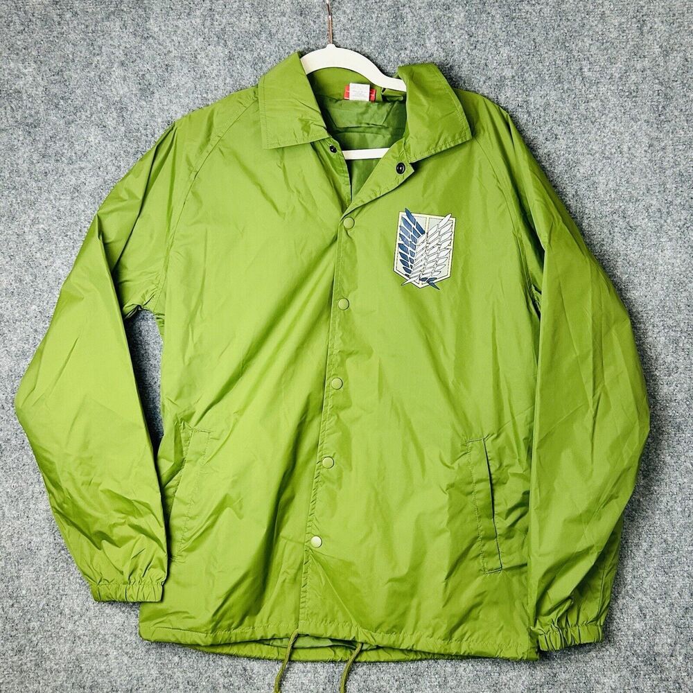 Attack on Titan Survey Corps Nylon Adult Track Rain Jacket Emblem Size Med